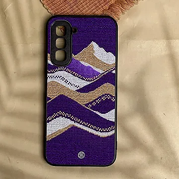 Royal Weave Metal Back Cover - Elegant Pattern Phone Case for Every Model