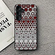 Sindhi Ajrak Print Metal Phone Case - Traditional Cultural Cover for All Mobiles