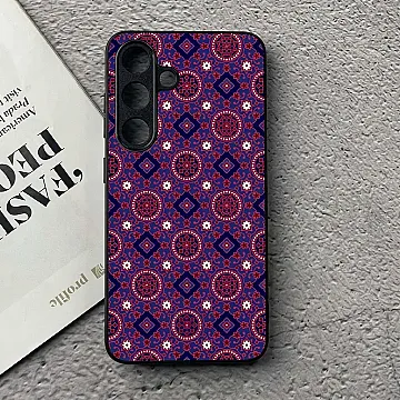Ajrak Block Print Metal Back Cover - Heritage Style Case for Every Model