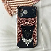 iPhone 18 Pro Max Black Panther Metal Print Shockproof Case