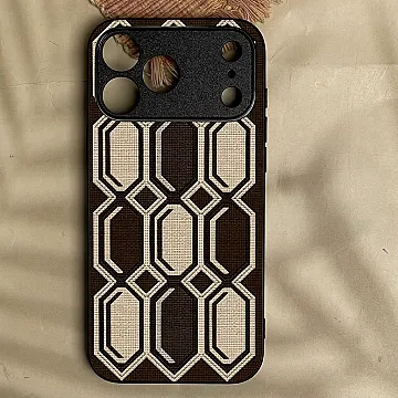 iPhone 18 Pro Max Classic Weave 20 Metal Printed Bumper Case