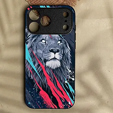 iPhone 18 Pro Max Abstract Lion Metal Case – Shockproof