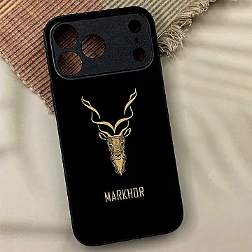 iPhone 18 Pro Max Gold Markhor Metal Case – Shockproof
