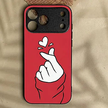 Iphone 18 Pro Max - Finger Heart Bts - Premium Metal Printed Soft Bumper Shock Proof Case