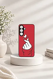 Samsung Galaxy S26 FE Case: BTS Finger Heart Edition – Shockproof Metal Back Cover with Soft Bumper