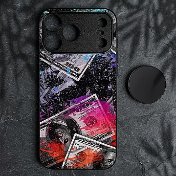 iPhone 18 Pro Max Shockproof Case – Dollar Design 4 Metal Print with Soft TPU Bumper