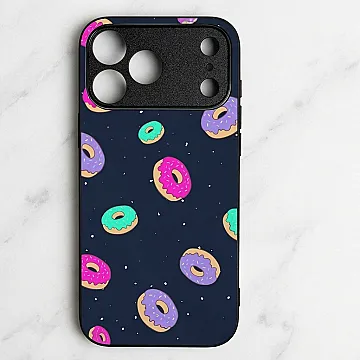 iPhone 18 Pro Max Colorful Donuts Premium Metal Printed Soft Bumper Shockproof Case – Fun & Protective Cover