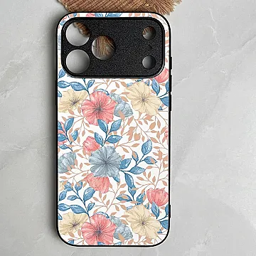 iPhone 18 Pro Max Seamless Flower Premium Metal Printed Soft Bumper Shockproof Case – Elegant Floral Protective Cover