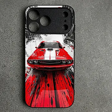 iPhone 18 Pro Max Red Muscle Car Thrill Premium Metal Printed Soft Bumper Shockproof Case – Bold Automotive Protective Cover