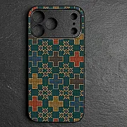 iPhone 18 Pro Case – Premium Metal-Printed Classic Weave Shockproof Soft Bumper with Timeless Texture