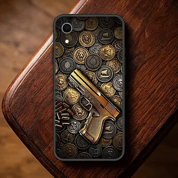 iPhone XR Dollar Design 7 Metal Printed Shockproof Soft Bumper Case