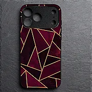 iPhone 18 Pro Case, Geometric Design 7 Metal Print Shockproof Soft Bumper Cover