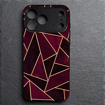 iPhone 18 Pro Case, Geometric Design 7 Metal Print Shockproof Soft Bumper Cover