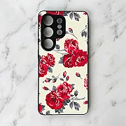 Galaxy S26 Ultra Case, Floral Series Design 8 Metal Print Shockproof Soft Bumper Cover