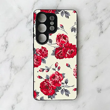Galaxy S26 Ultra Case, Floral Series Design 8 Metal Print Shockproof Soft Bumper Cover