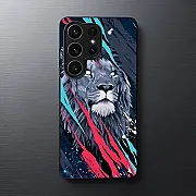 Galaxy S26 Ultra Case, Abstract Animated Lion Metal Print Shockproof Soft Bumper Cover