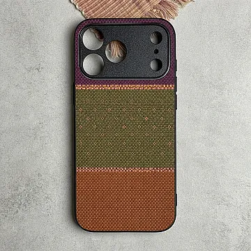 iPhone 18 Pro Case – Classic Weave Design 5 Metal-Printed Soft Bumper Shockproof Protective Cover