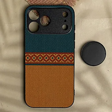 iPhone 18 Pro Case – Classic Weave Design 4 Metal-Printed Soft Bumper Shockproof Protective Cover