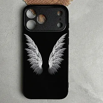 iPhone 18 Pro Case – Angel Wings Design 6 Metal-Printed Soft Bumper Shockproof Protective Cover