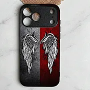 iPhone 18 Pro Case – Angel Wings Design 2 Metal-Printed Soft Bumper Shockproof Protective Cover