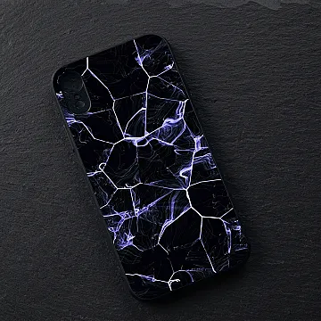 iPhone XR Black Marble Design 10 Premium Metal Printed Soft Bumper Shockproof Case