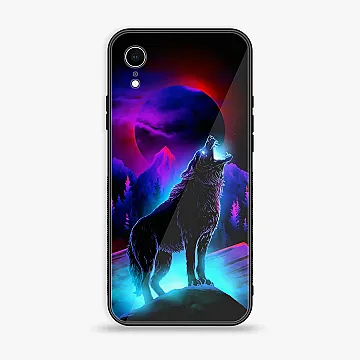 iPhone XR Wolf Design 2 Premium Metal Printed Soft Bumper Shockproof Case