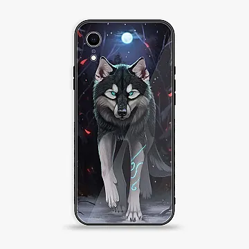 iPhone XR Wolf Design 8 Premium Metal Printed Soft Bumper Shockproof Case