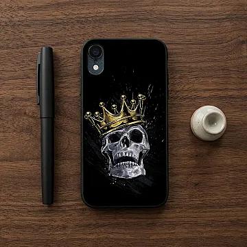 iPhone XR Case – King Design 5 v2.0 Premium Metal Printed Soft Bumper Shockproof Cover (CS-46616)