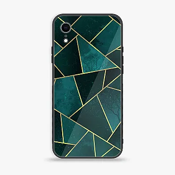 iPhone XR Geometric Marble Design 1 Metal Print Case – Soft Shockproof Bumper Cover (CS-21308)