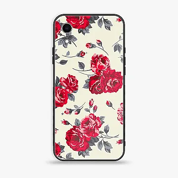 iPhone XR Floral Series Design 8 Case – Premium Metal Printed Soft Bumper Shockproof Cover