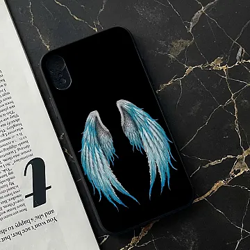 iPhone XR Angel Wings Premium Case – Metal Printed Soft Bumper Drop-Proof Cover
